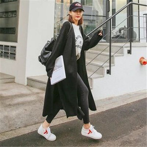 Top Women Korean Knitted Woolen Long <strong>Cardigans</strong> Casual Loose Split <strong>Maxi</strong> Jacket Long Sleeve Knit Sweater Coat Open Front <strong>Cardigan</strong> - Product Image 6