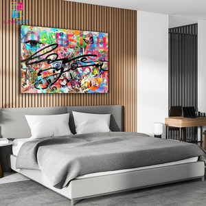 UNIART ti amo Poster di arte su tela di Graffiti e stampa di immagini artistiche da parete Poster di decorazioni per la camera da letto moderna Banksy Graffiti <span class=keywords><strong>Art</strong></span> - Product Image 5