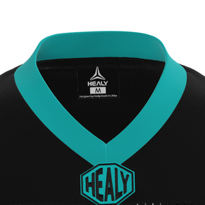 Vintage American Style HEALY Jersey Black <b>Teal</b> Color Block 10 Number Print Mesh Short Sleeve Sport <b>Top</b> - Product Image 4