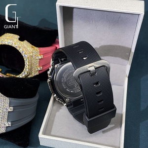 Boîtier de montre en moissanite Iced Out, <span class=keywords><strong>lunette</strong></span> DW6900, cadran diamanté, pièce de montre en argent sterling 925, moissanite VVS, passe le testeur de diamant - Product Image 5