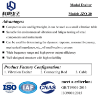Excitateur modal JZQ-20 200N, simulateur de vibrations pour tester la réponse dynamique, la fréquence de résonance et l'impédance mécanique