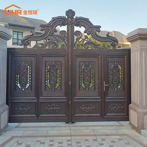 JHR Hochwertige Luxuriöse Schwarz Beschichtete Aluminium-Legierung Schiebe-Automatik-Villentor Modernes Design für Eingang Außenbereich Hof Einfahrt - Product Image 2