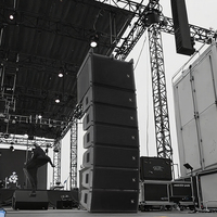 Système de sonorisation PA H2A Dual Line Array actif à deux haut-parleurs de 10 pouces, puissance de 1600 W (RMS), en contreplaqué noir, pour spectacles en direct en extérieur, concerts