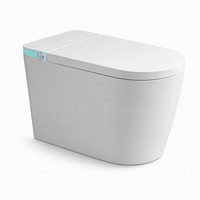 WC intelligent avec bidet intégré, siège chauffant, télécommande, double chasse d'eau, désodorisation automatique, à poser au sol, en céramique, design moderne, cuvette allongée