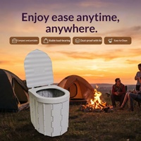Toilettes de voiture pliantes portables légères en gros, anti-odeur, avec agent solidifiant pour le camping, la randonnée et les voyages en voiture
