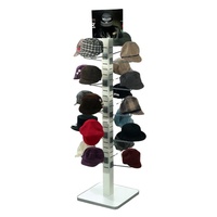 Support d'affichage de produits de casquettes de baseball en métal suspendu pour magasin de vente au détail personnalisé, stand d'exposition commercial