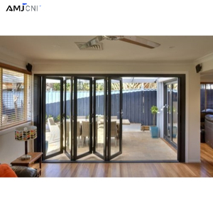 Porte e Finestre Commerciali AMJ Antivento e Impermeabili, Porta in Vetro Anticorrosione, Porta Pieghevole in <span class=keywords><strong>Alluminio</strong></span> Anodizzato per Zone Costiere - Product Image 1