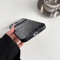 Étui vintage en cuir PU froissé avec grande fenêtre pour iPhone 13 14 15 16 17 Pro Max, coque givrée plaquée, transforme instantanément votre iPhone en modèle 17