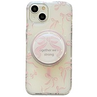 Support magnétique arc rose Tschick adapté à l'étui iPhone 15 14 13 12 11 Pro Max couverture arrière acrylique absorbant les chocs fond souple