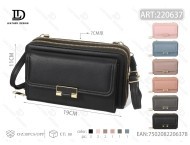 Borsa a Tracolla da Donna con Doppia Chiusura a Zip in Vera Pelle, Stile per Tutte le Stagioni - Product Image 1