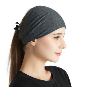 Bandeau élastique en coton de couleur unie pour femmes, bandeau de sport et de yoga, style décontracté européen et américain - Product Image 2