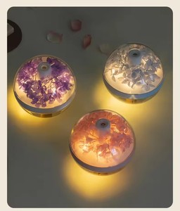 270ML Air Humidifier USB Rechargeable 800mAh Home Hydration Humidifier Colour <b>LED</b> <b>Light</b> Mist Maker Flower Humidificador - Product Image 2