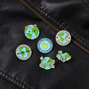 PIN de esmalte de <span class=keywords><strong>planeta</strong></span> Save Planet, broche de solapa verde que <span class=keywords><strong>NO</strong></span> se puede reciclar, para el día de la tierra, contra el calentamiento Global, insignia ambiental - Product Image 5