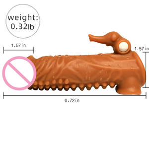 Manchon vibrant pour hommes préservatifs d'agrandissement du pénis manchon de pénis réutilisable Extender gode rehausseur manches adultes produit sexuel - Product Image 4