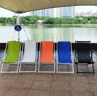 Chaise longue de plage pliable à cadre métallique, réglable, pour extérieur