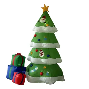 8ft Yard Decoration Inflatable Giant Christmas Tree Gift Box Inflatable Garden Indoor Outdoor Decoration Christmas Inflatable