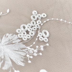 גדול גודל 3D פרח רקמת כלה תחרה בד על קוטור שמלה - Product Image 5