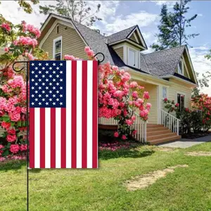 Logo personalizzato decorazione 2024 bandiera giardino America giorno dell'indipendenza In stati uniti quarto di July Us Usa Custom American Flag