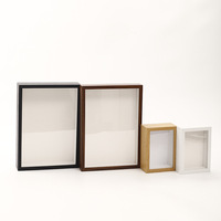 Cadre photo 3D en MDF bois noyer noir et blanc personnalisé, profondeur 3CM 5CM, 8x8 16x16 pouces, A3 A4, type boîte à ombre