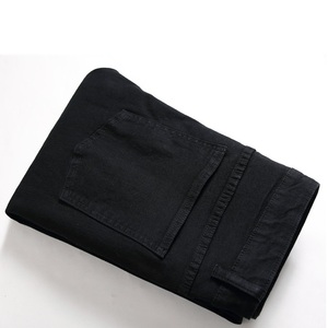 Nuevos Pantalones Vaqueros Negros Teñidos para Hombre, Suaves, Transpirables, Casuales, de Pierna Recta y Ajustados - Product Image 2