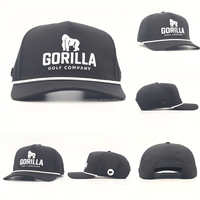 Casquette de baseball 5 panneaux personnalisée avec logo en relief, imperméable, découpée au laser, perforée, respirante, avec cordon, pour événements d'entreprise
