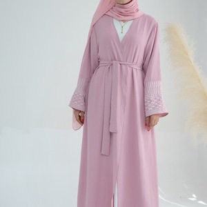 Abaya produsen pakaian Islami gaun wanita Jazz bordir Muslim Palestina kefiyeh Abaya kardigan Muslim wanita - Product Image 4