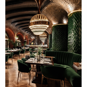 Juego de Muebles de Restaurante Comerciales Modernos de Lujo Ligero, Impermeables, Sofá de Terciopelo, Mesa de Comedor, Silla, Sala de Estar, Bares, Hotel - Product Image 1