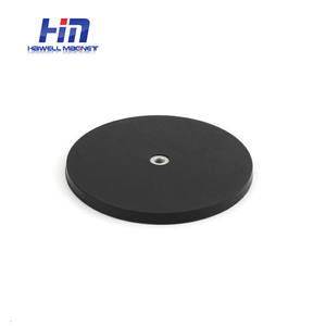 מגנטים ניאודימיום קבועים מצופים גומי עם בסיס מגנטי שטוח בקוטר 66 מ\\\"מ ו-88 מ\\\"מ, 1/4 אינץ', עם תושבת הרכבה על כוס יניקה, לשימוש תעשייתי - Product Image 3