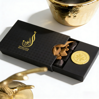 Boîte d'emballage noire de luxe personnalisée pour bougie parfumée Oud, boîte cadeau en papier rigide avec logo en feuille d'or