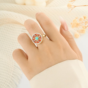 Chinese Style Lucky Charm <b>Ring</b> Enameled Micro Paved Zircon Rotatable Index <b>Finger</b> Jewelry Gift - Product Image 2