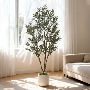 Arbre d'<span class=keywords><strong>olivier</strong></span> en plastique multi-tiges de qualité supérieure, écologique, durable, conçu pour une utilisation permanente en intérieur et en extérieur, pour la maison, le jardin, le bureau, les mariages - Product Image 1