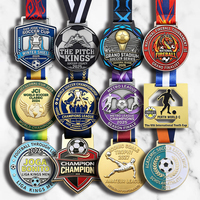 Médaille de récompense de football 3D personnalisée par le fabricant, en alliage de zinc, émail souple, pour finisseur de tournoi de football