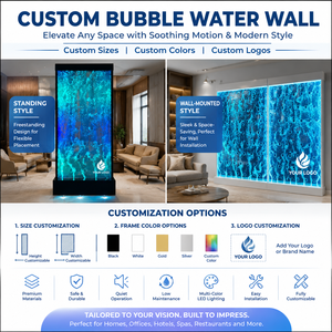 Contemporary Acrylic LED Color-Changing Bubble Wall Water Panel Floor Standing/Wall Hanging Customizable Size Room <b>Screen</b> - Product Image 4