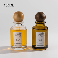 Bouteille de Parfum en Verre Ronde Vide Givrée Ambre Noir Transparent Luxe pour Parfums, 30 ml, 50 ml, 100 ml, avec Emballage Boîte