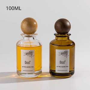 Chai nước hoa thủy tinh tròn trong suốt màu hổ phách đen mờ, dung tích 30ml, 50ml, 100ml, cao cấp, kèm hộp đựng. - Product Image 6