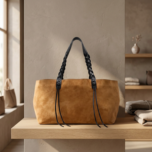 Sacs à main en cuir véritable faits à la main pour femmes, fermeture éclair, imperméables, légers, durables, sac à main pour le shopping, cadeau unique pour la Saint-Valentin - Product Image 1