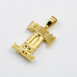 Collar con Colgante de Plata 925 de Moda YIWEN, Collar con Letras <span class=keywords><strong>del</strong></span> <span class=keywords><strong>Rey</strong></span> de Punto de Congelación, Colgante Chapado en Oro al por Mayor - Product Image 4