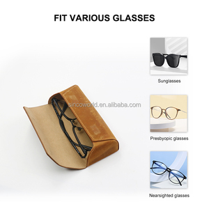 Điên ngựa da Kính mát trường hợp sang trọng chống áp lực Khung hộp đồ trang sức tùy chỉnh Kính mát trường hợp biểu tượng tùy chỉnh cho nam giới và phụ nữ - Product Image 4