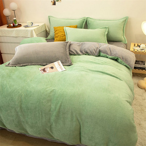 Set Biancheria da Letto In Velluto di Poliestere 100% Morbido e Felpato Invernale 4 Pezzi con Copripiumino Matrimoniale King e Lenzuolo Semplice e Moderno per la Casa - Product Image 5