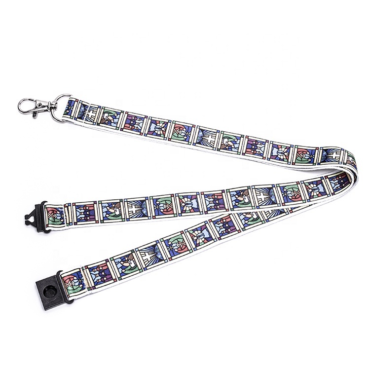 Printing logo Polyester Lanyard With Metal Hook Image 2