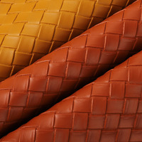 Texture tissée motif à carreaux tricoté 1 mm gaufrage PVC faux cuir synthétique artificiel pour la fabrication de sacs meubles oreiller cahier