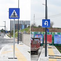 Plaque d'acier et d'aluminium à colonne unique Panneaux de sécurité routière Aucune indication de direction de stationnement pour la sécurité des trottoirs