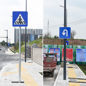 لوحة أمان للطرق من الفولاذ والألومنيوم بعمود واحد ، علامات لا توجد إشارة لاتجاه وقوف السيارات لأمن الرصيف - Product Image 3