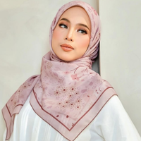 Personnalisé Nouveau Design Imprimé Floral Foulard Musulman Voile Voile Carré Musulman Printemps Femmes Malaisie Voile Hijab