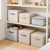 Boîte de rangement pour vêtements, grande capacité, durable, avec poignée à fermeture éclair, sac de rangement multifonction, organisateur de vêtements pour la maison et le bureau
