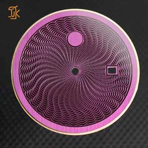 Cadran de montre personnalisé OEM ODM, motif guilloché violet, face métallique effet soleil avec fenêtre de date pour montre mécanique automatique - Product Image 1