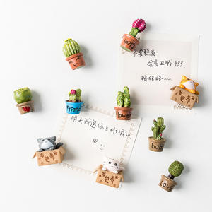 Mini <span class=keywords><strong>cactus</strong></span> succulent en trois dimensions, petite décoration pour réfrigérateur, aimant en résine, autocollant pour <span class=keywords><strong>message</strong></span>, photo - Product Image 1