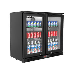 Refrigerador bajo mostrador de 230L con 2 puertas correderas y enfriamiento por aire, enfriador de cerveza para bar con acero inoxidable 201 - Product Image 1