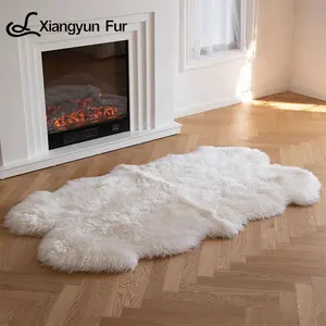 AW Fashion Factory Price Genuine Premium Quality Sheepskin Rug Patchwork Sheepskin Blanket Genuine Sheepskin rug