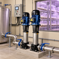 Pompa Air Vertikal Stainless Steel CDL Multistage Centrifugal Tekanan Tinggi Kontrol PLC untuk Operasi Sirkulasi Air